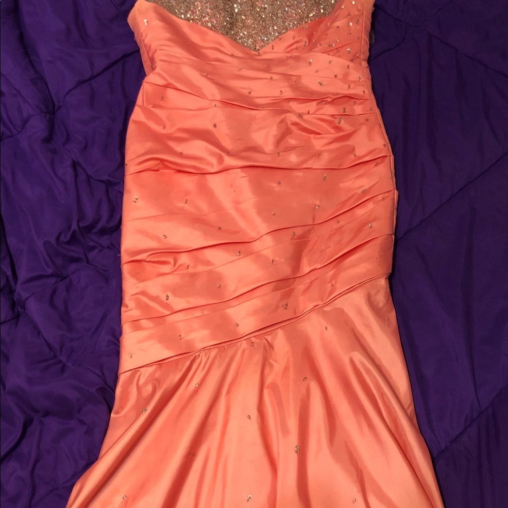Salmon Pink Mermaid Prom Dress